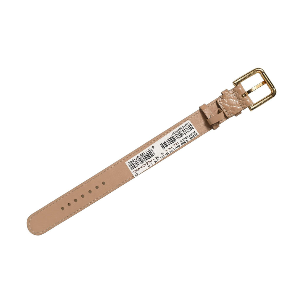 Dolce & Gabbana Brown Embossed Leather Gold Buckle Belt Strap Bracelet