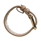 Dolce & Gabbana Brown Embossed Leather Gold Buckle Belt Strap Bracelet