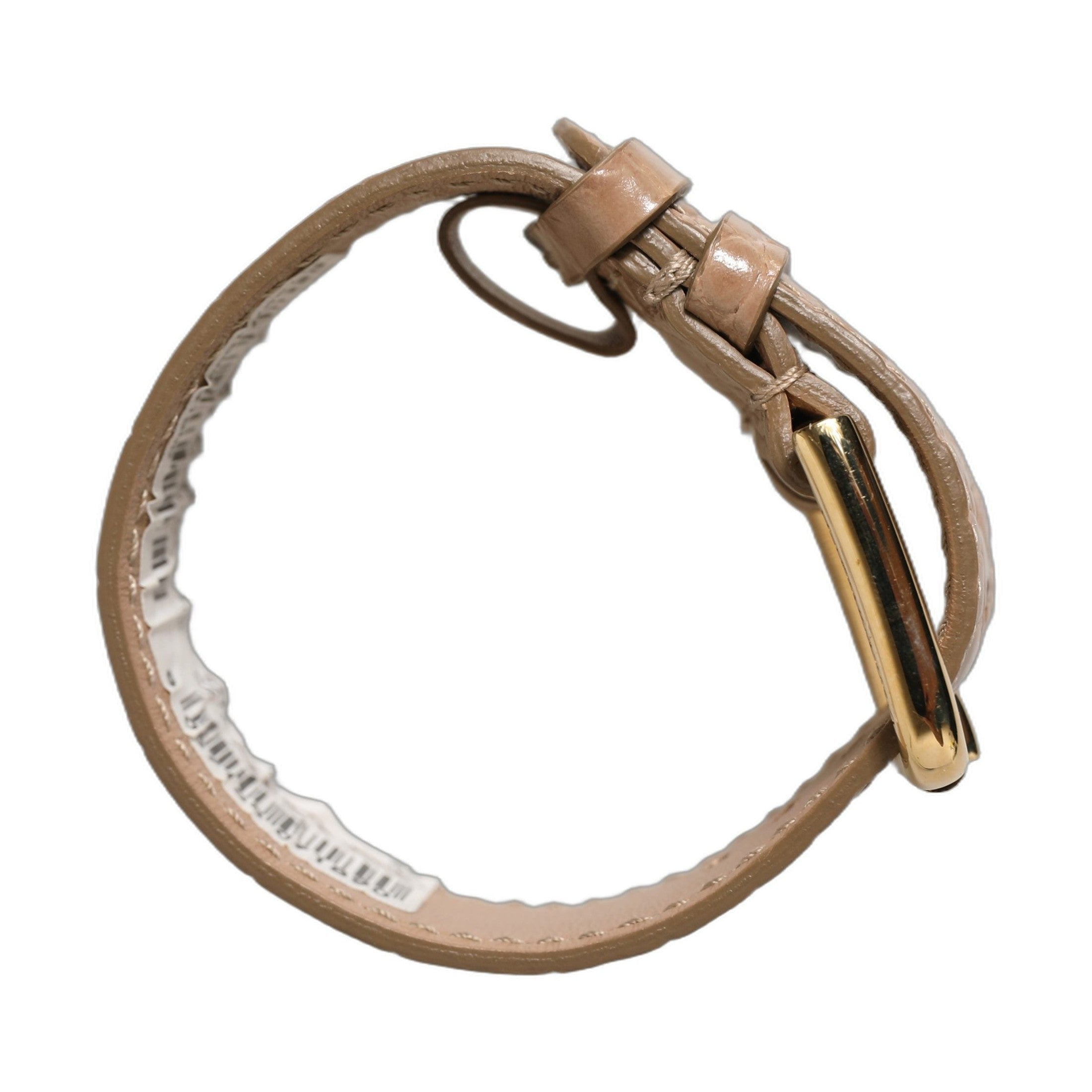 Dolce & Gabbana Brown Embossed Leather Gold Buckle Belt Strap Bracelet