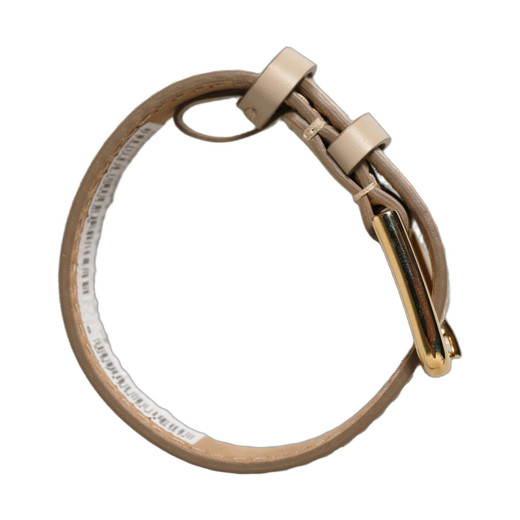 Dolce & Gabbana Beige Calfskin Leather Gold Buckle Belt Strap Bracelet
