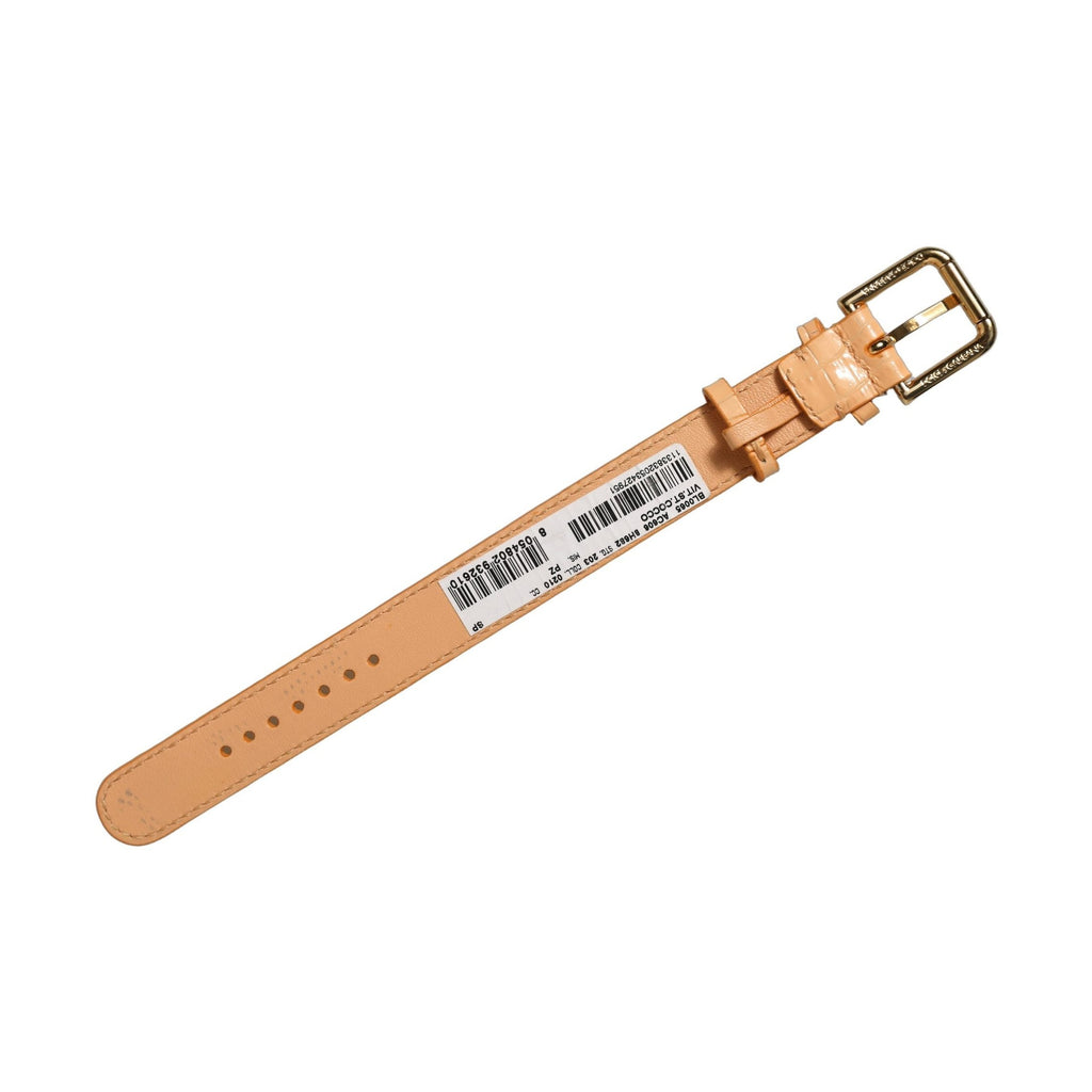 Dolce & Gabbana Beige Embossed Leather Gold Buckle Belt Strap Bracelet