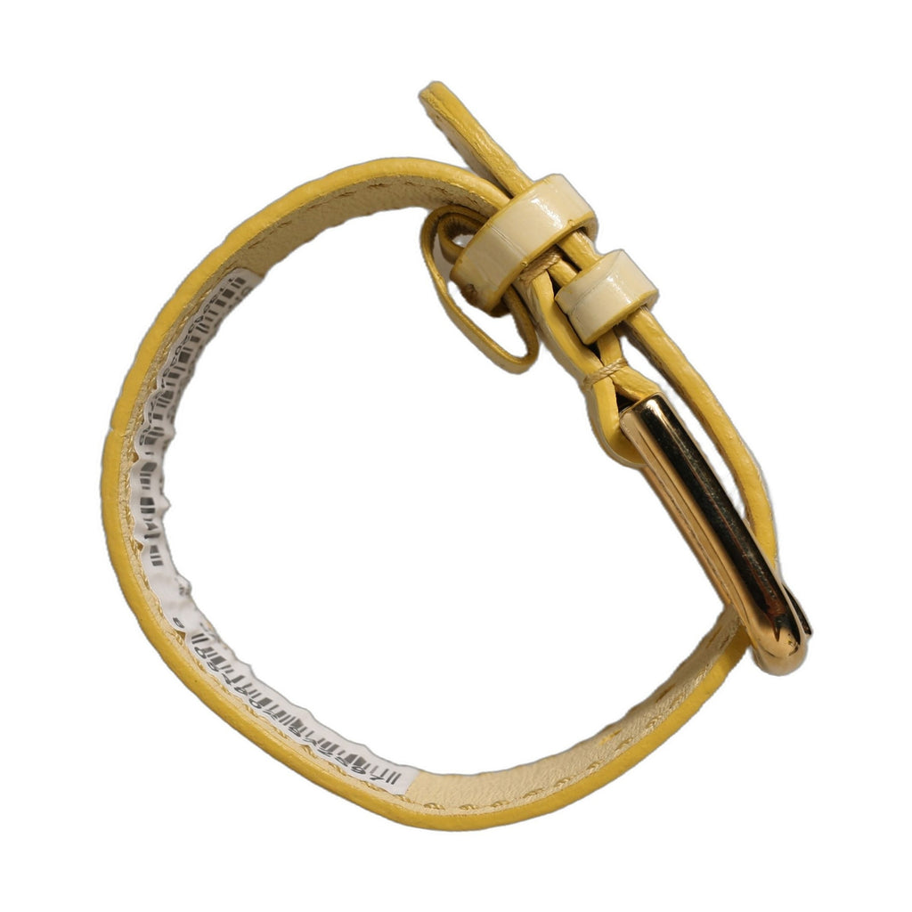 Dolce & Gabbana Beige Embossed Leather Gold Buckle Belt Strap Bracelet