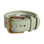 Dolce & Gabbana Green Embossed Leather Gold Buckle Belt Strap Bracelet