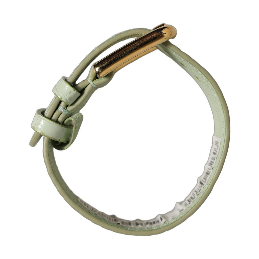 Dolce & Gabbana Green Embossed Leather Gold Buckle Belt Strap Bracelet