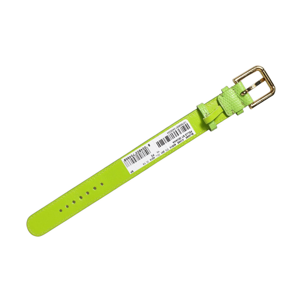 Dolce & Gabbana Green Textured Leather Gold Buckle Belt Strap Bracelet