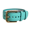 Dolce & Gabbana Blue Textured Leather Gold Buckle Belt Strap Bracelet
