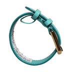 Dolce & Gabbana Blue Textured Leather Gold Buckle Belt Strap Bracelet