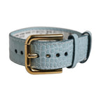 Dolce & Gabbana Blue Embossed Leather Gold Buckle Belt Strap Bracelet