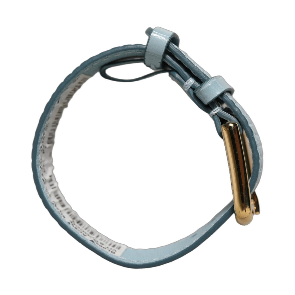 Dolce & Gabbana Blue Embossed Leather Gold Buckle Belt Strap Bracelet