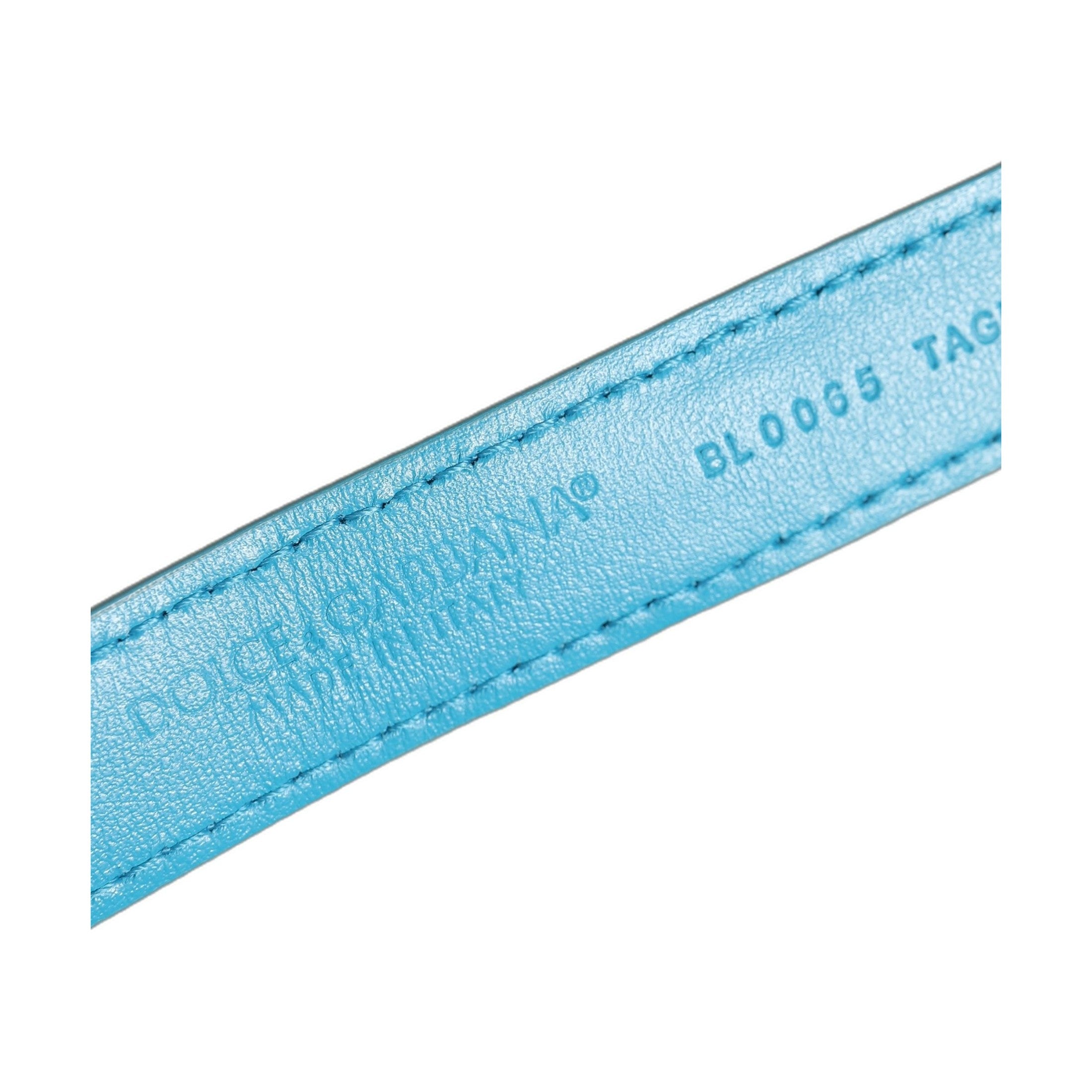 Dolce & Gabbana Turquoise Texture Leather Gold Buckle Belt Strap Bracelet
