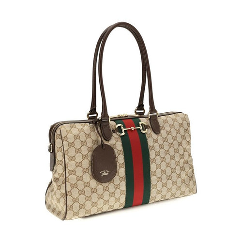 Beige Fabric Handbag