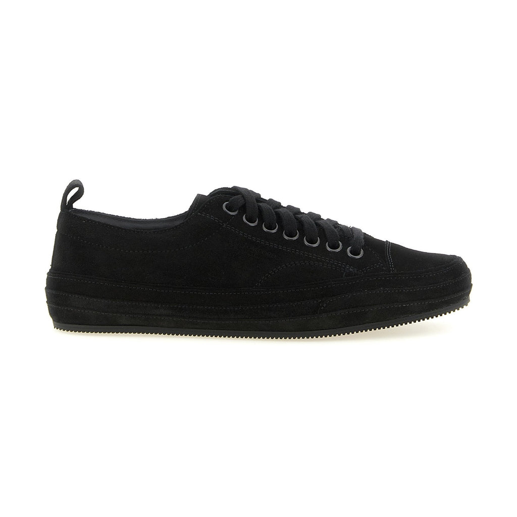 Black Leather Low Top Sneakers