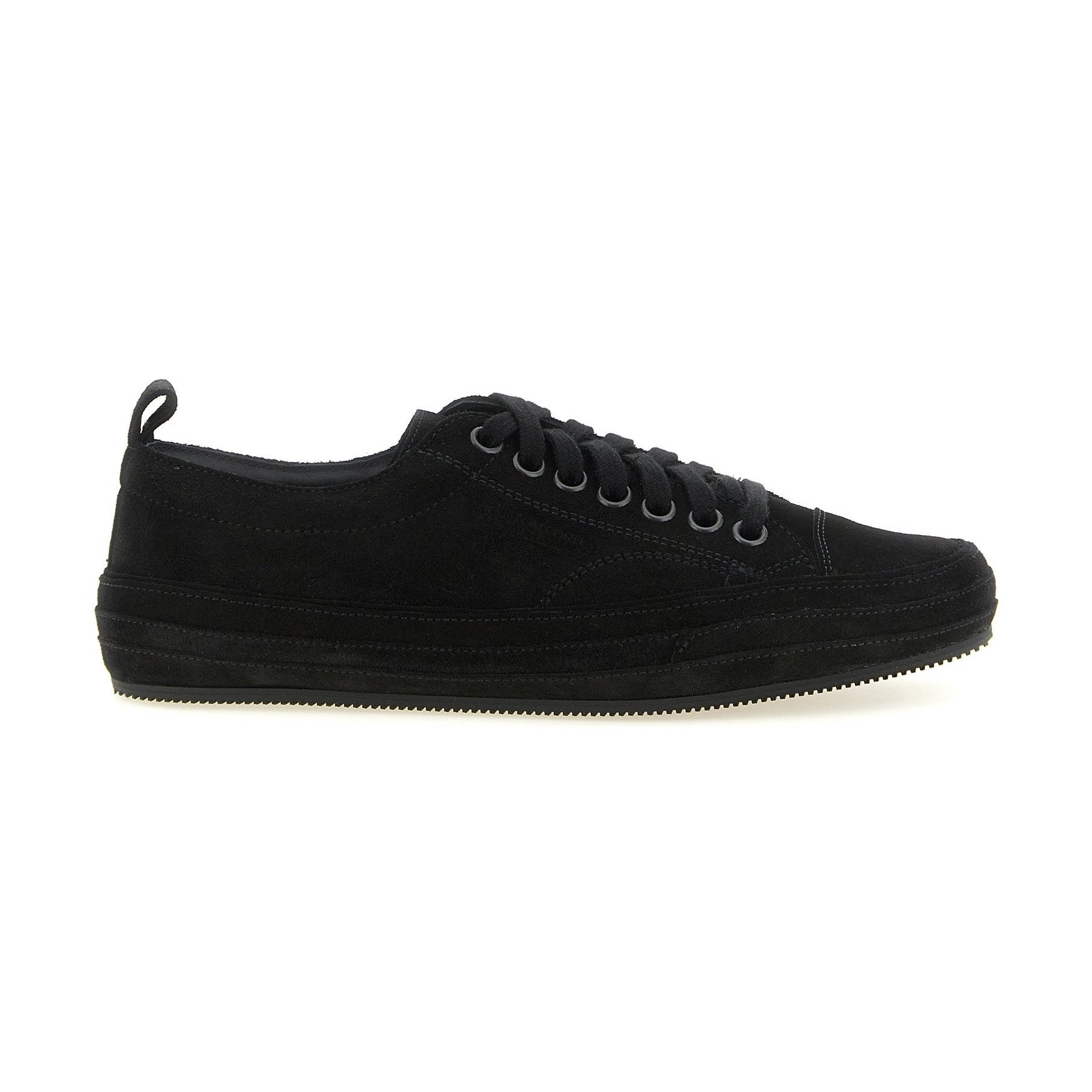 Black Leather Low Top Sneakers