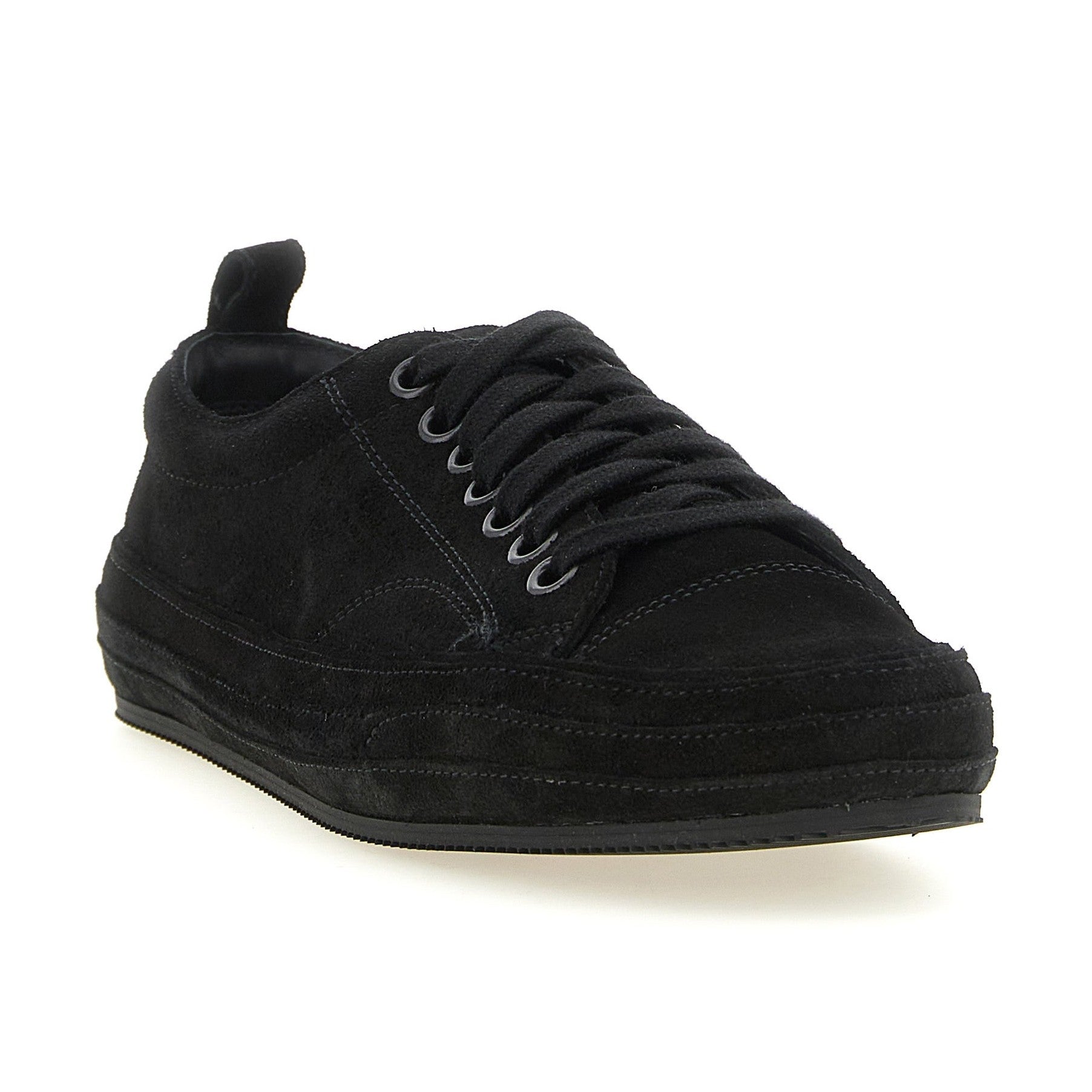 Black Leather Low Top Sneakers