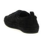 Black Leather Low Top Sneakers