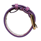 Dolce & Gabbana Purple Textured Leather Gold Buckle Belt Strap Bracelet