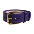 Dolce & Gabbana Violet Textured Leather Gold Buckle Belt Strap Bracelet