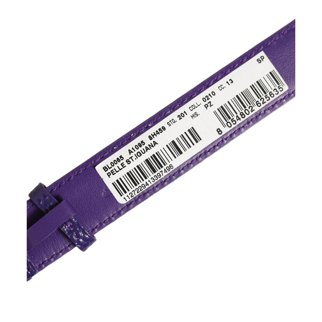 Dolce & Gabbana Violet Textured Leather Gold Buckle Belt Strap Bracelet