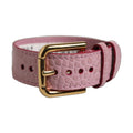 Dolce & Gabbana Pink Embossed Leather Gold Buckle Belt Strap Bracelet