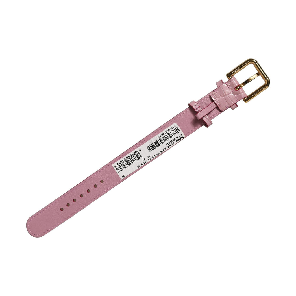 Dolce & Gabbana Pink Embossed Leather Gold Buckle Belt Strap Bracelet