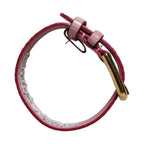 Dolce & Gabbana Pink Embossed Leather Gold Buckle Belt Strap Bracelet