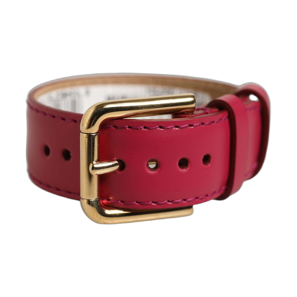 Dolce & Gabbana Red Calfskin Leather Gold Buckle Belt Strap Bracelet