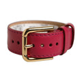Dolce & Gabbana Red Calfskin Leather Gold Buckle Belt Strap Bracelet
