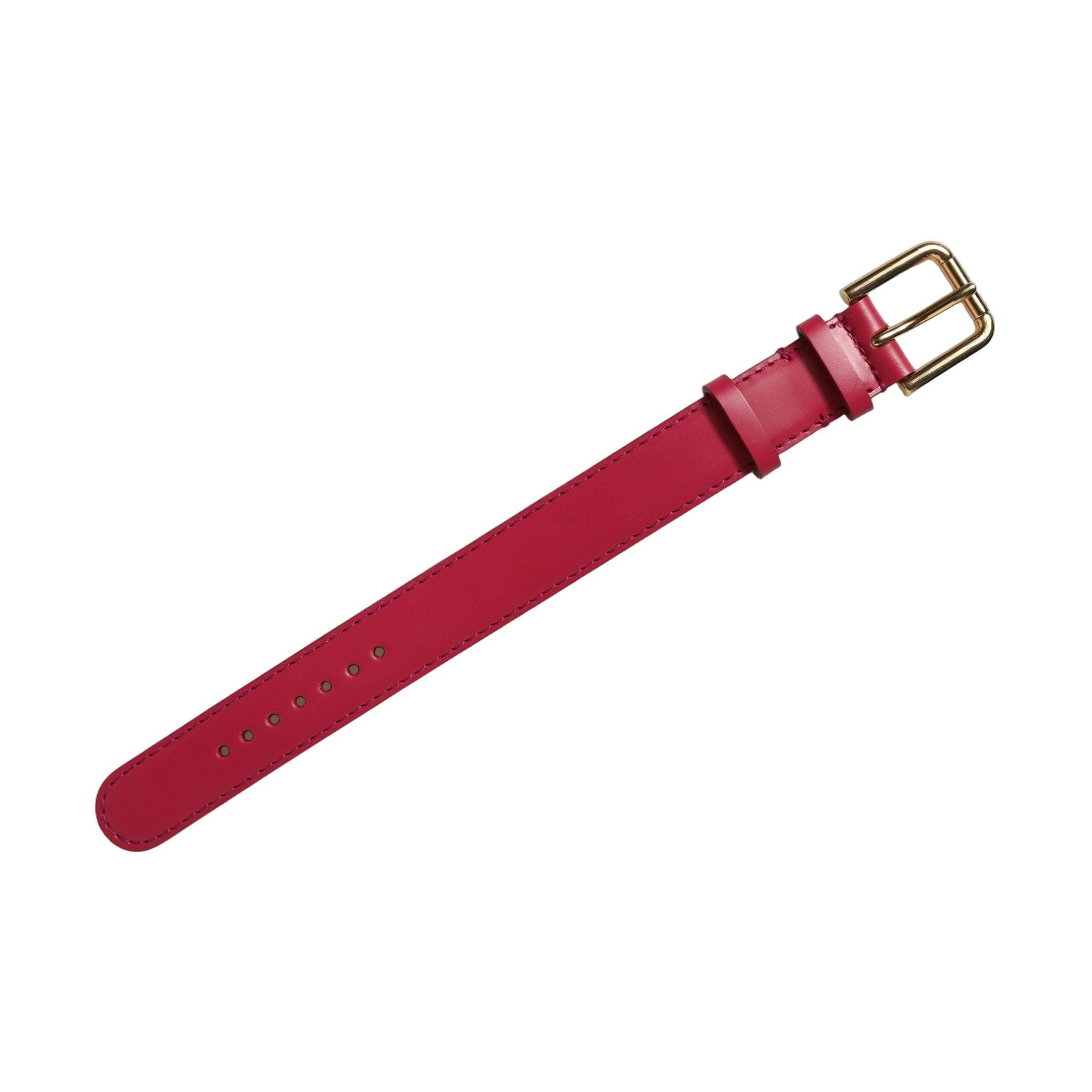 Dolce & Gabbana Red Calfskin Leather Gold Buckle Belt Strap Bracelet