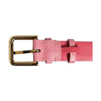 Dolce & Gabbana Pink Textured Leather Gold Buckle Belt Strap Bracelet