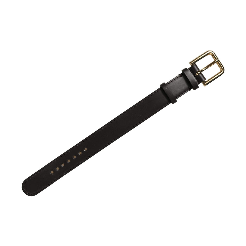 Dolce & Gabbana Black Calfskin Leather Gold Buckle Belt Strap Bracelet