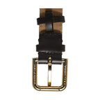Dolce & Gabbana Black Calfskin Leather Gold Buckle Belt Strap Bracelet
