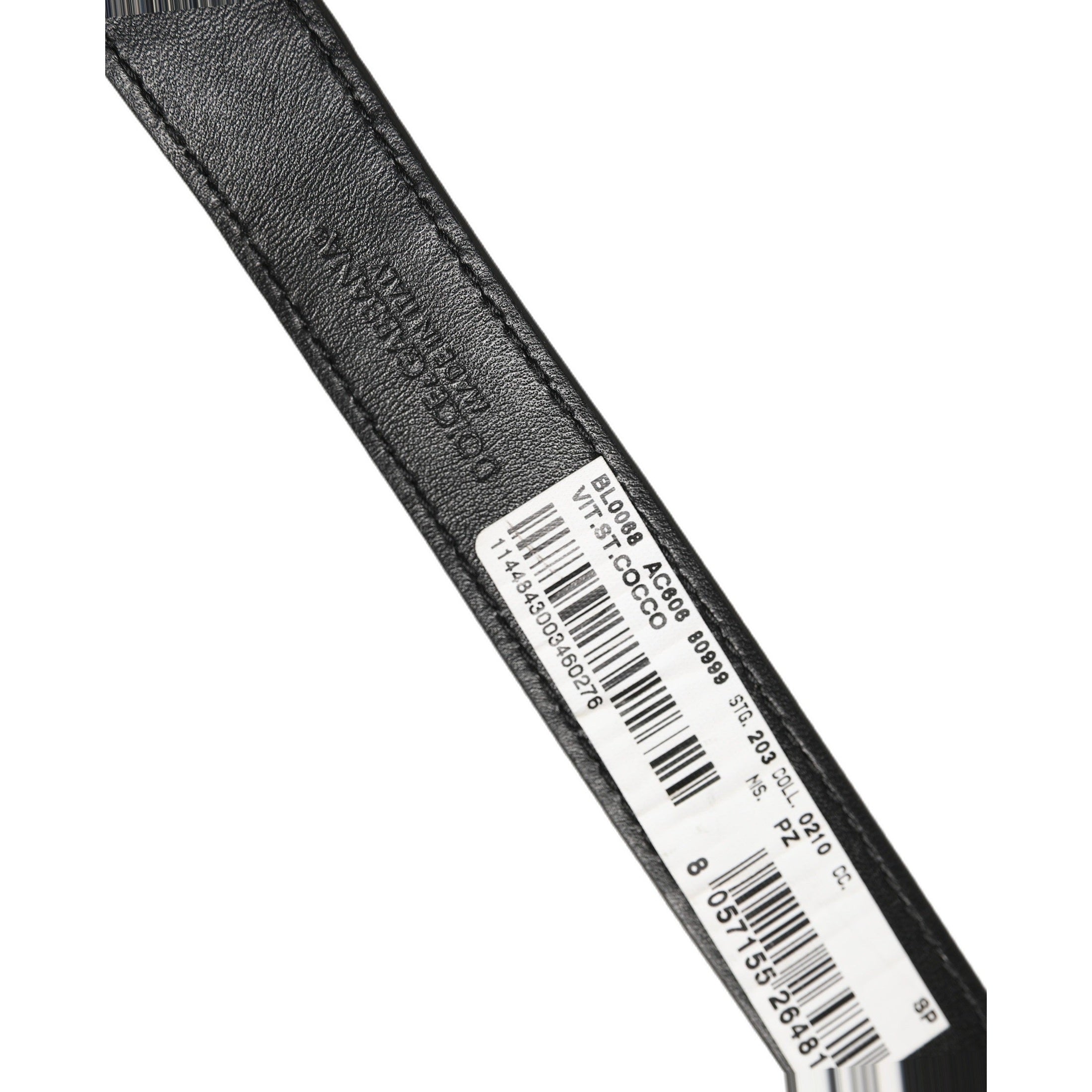 Dolce & Gabbana Black Textured Leather Gold Buckle Belt Strap Bracelet