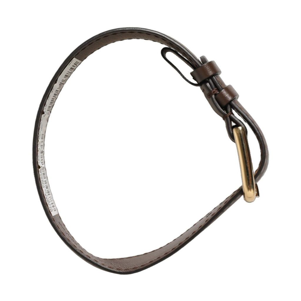 Dolce & Gabbana Brown Calfskin Leather Gold Buckle Belt Strap Bracelet