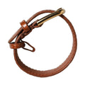Dolce & Gabbana Brown Textured Leather Gold Buckle Belt Strap Bracelet