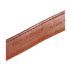 Dolce & Gabbana Brown Textured Leather Gold Buckle Belt Strap Bracelet
