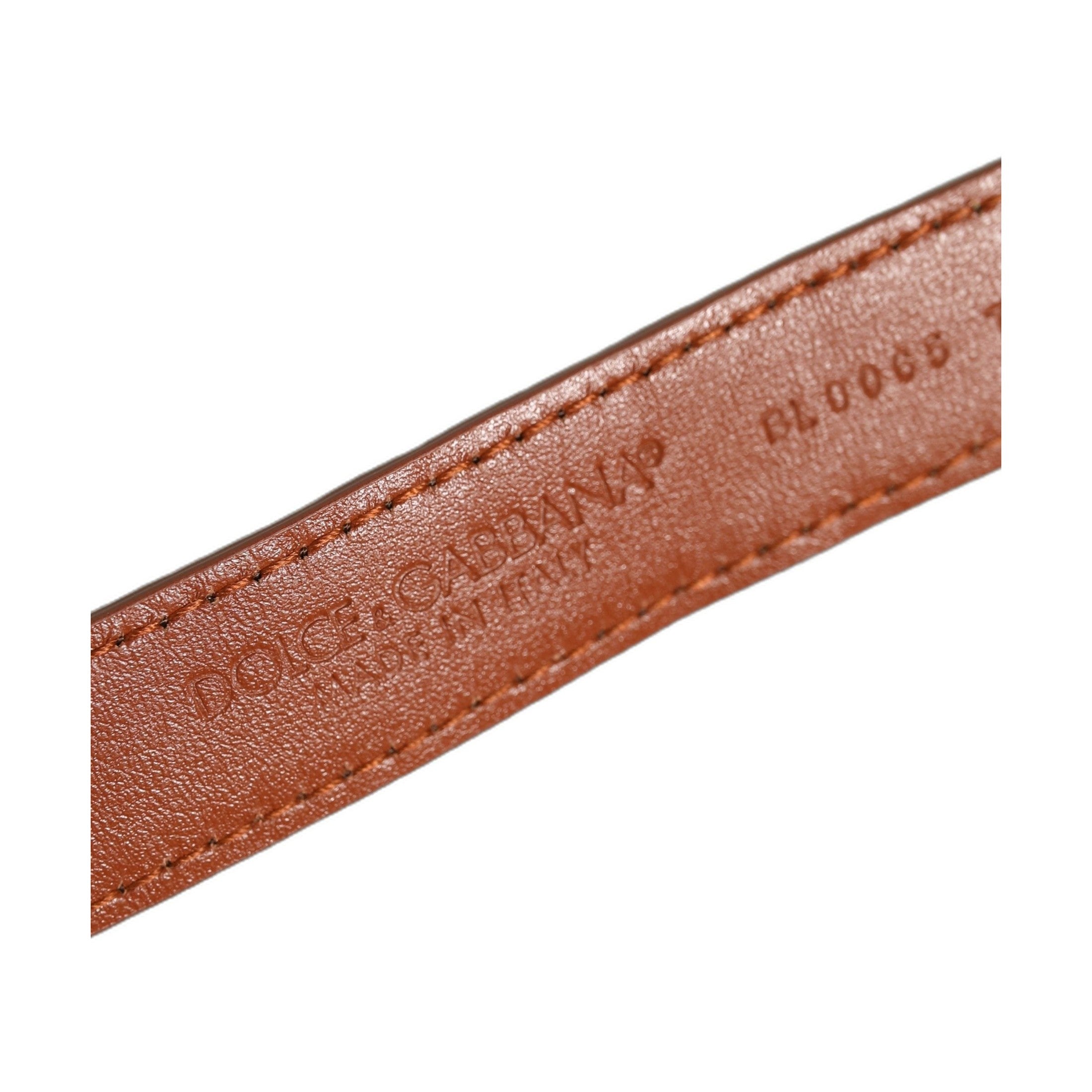 Dolce & Gabbana Brown Textured Leather Gold Buckle Belt Strap Bracelet