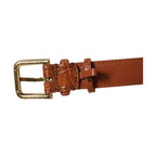 Dolce & Gabbana Brown Textured Leather Gold Buckle Belt Strap Bracelet