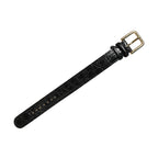 Dolce & Gabbana Black Textured Leather Gold Buckle Belt Strap Bracelet