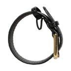 Dolce & Gabbana Black Textured Leather Gold Buckle Belt Strap Bracelet