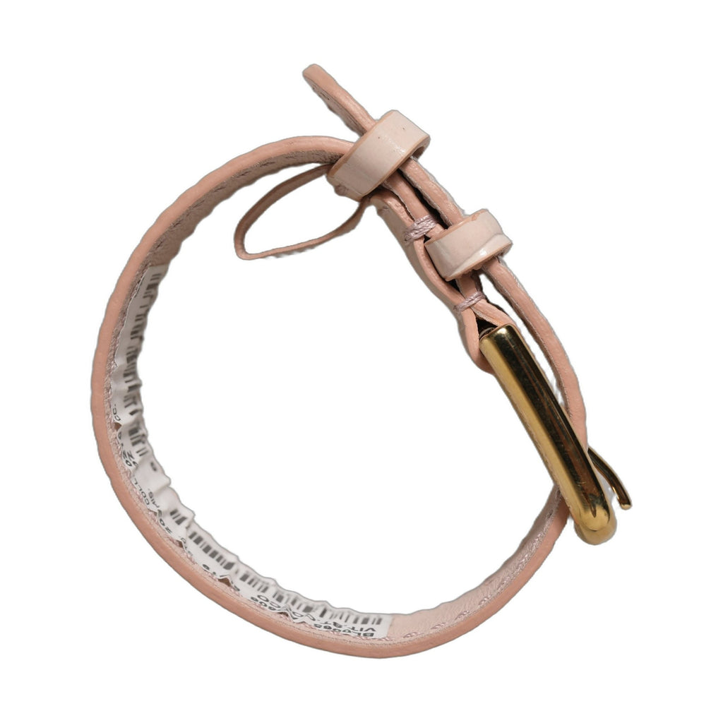 Dolce & Gabbana Pink Embossed Leather Gold Buckle Belt Strap Bracelet