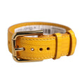 Dolce & Gabbana Yellow Textured Leather Gold Buckle Belt Strap Bracelet