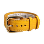 Dolce & Gabbana Yellow Textured Leather Gold Buckle Belt Strap Bracelet