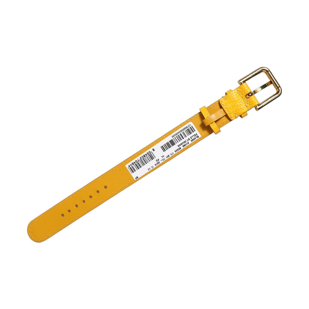 Dolce & Gabbana Yellow Textured Leather Gold Buckle Belt Strap Bracelet