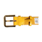 Dolce & Gabbana Yellow Textured Leather Gold Buckle Belt Strap Bracelet