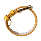 Dolce & Gabbana Yellow Textured Leather Gold Buckle Belt Strap Bracelet