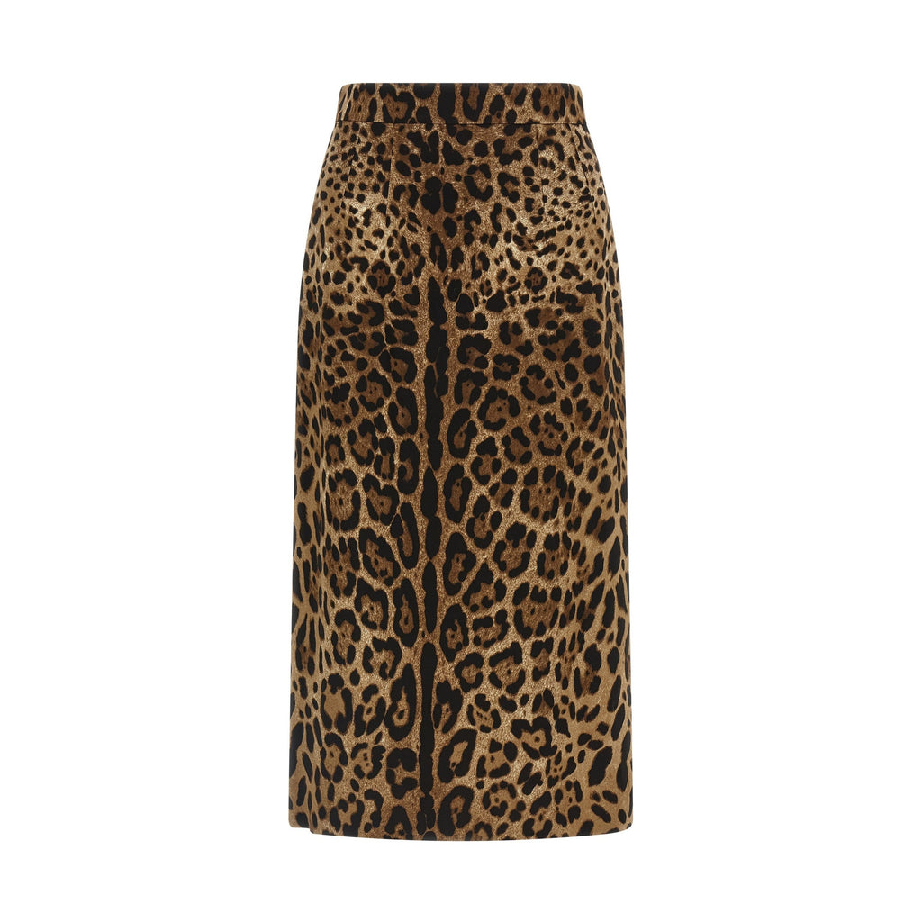 Dolce & Gabbana Brown Viscose Midi Skirt