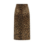 Dolce & Gabbana Brown Viscose Midi Skirt