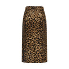 Dolce & Gabbana Brown Viscose Midi Skirt