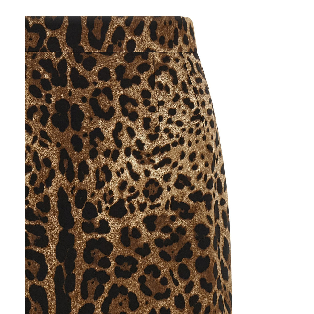 Dolce & Gabbana Brown Viscose Midi Skirt