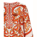 Dolce & Gabbana Orange Silk Short Dress